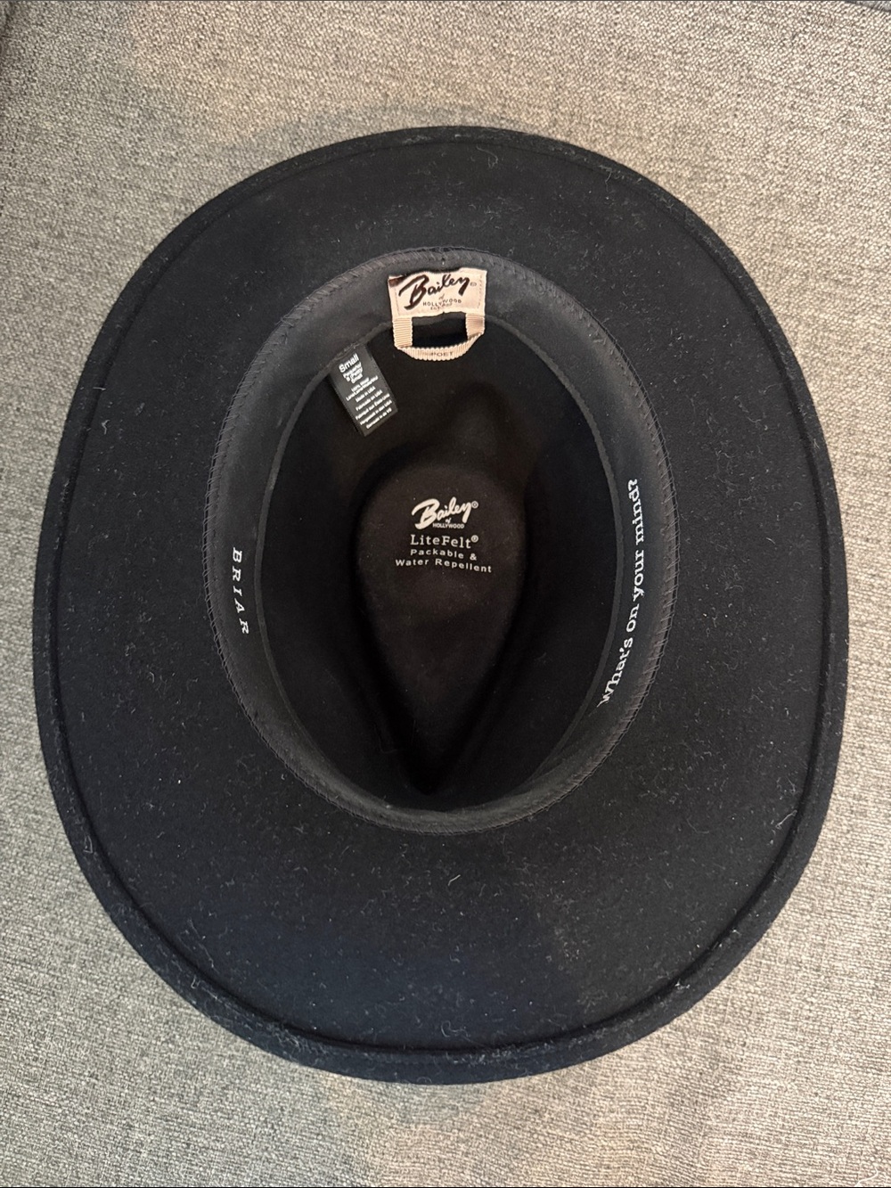 Bailey “Briar” Black Felt Fedora with Leather Band - Picture 4 of 5